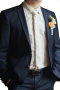 This men's pant suit is tailor made in a fine wool blend and cut in a slim fit, featuring notch lapels, two buttons single breasted button closures, and hand sewn cuffs.