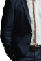 This men's pant suit is tailor made in a fine wool blend and cut in a slim fit, featuring notch lapels, two buttons single breasted button closures, and hand sewn cuffs.