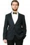 This men's pant suit is tailor made in a fine wool blend and cut in a slim fit, featuring high notch lapels, single breasted button closures, and hand sewn cuffs.