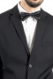 This sleek men's pant suit is tailor made in a fine wool blend and cut in a slim fit, featuring notch lapels, single breasted button closures, and slash pockets.