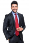 This sleek men's pant suit is tailor made in a fine wool blend and cut to a slim fit, featuring a single breasted button closure, handsewn cuffs, and piped pockets. 