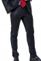 This sleek men's pant suit is tailor made in a fine wool blend and cut to a slim fit, featuring a single breasted button closure, handsewn cuffs, and piped pockets. 