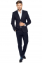 Mens Custom Made Midnight Blue Wool Suit Set