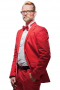 Bold Red Custom Mens Pant Suit
