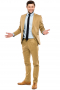 This men's pant suit is tailor made in a fine wool blend and cut in a slim fit, featuring satin notch lapels, single breasted button closures, and slash pockets. It is perfect for all business events and occasions.