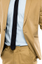 This men's pant suit is tailor made in a fine wool blend and cut in a slim fit, featuring satin notch lapels, single breasted button closures, and slash pockets. It is perfect for all business events and occasions.