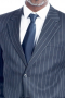 Striped Mens Dark Navy Bespoke Tailored
