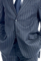Striped Mens Dark Navy Bespoke Tailored