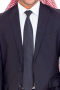 This men's pant suit is tailor made in a fine wool blend and cut in a slim fit, featuring satin notch lapels, single breasted button closures, and slash pockets. 