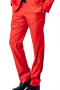 This bold men's pant suit is custom made in a fine wool blend and features a single breasted button closure, notch lapels, and slash pockets. 