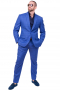 Classically Custom Mens Blue Textured Pant