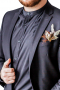 This men's pant suit is tailor made in a fine wool blend and cut to a slim fit, featuring a single breasted button closure and horizontal pockets. 
