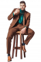This brown retro inspired men's suit is tailor made in a fine wool blend and cut to a slim fit, featuring a single breasted, three button closure and notch lapels.