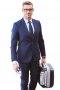 This men's pant suit is tailor made in a fine wool blend and cut to a slim fit, featuring slash pockets, notch lapels, and a single breasted button closure. It is a handsome option for all formal events!