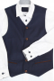 Mens Bespoke Tailored Wool Blend Navy Vest