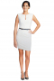 Womens Bespoke Tailored White Round Neck Dress