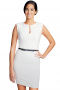 Womens Bespoke Tailored White Round Neck Dress