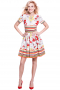 Womens Retro Floral 60s Inspired Red Dress