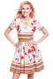 Womens Retro Floral 60s Inspired Red Dress