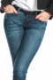 This women's slim fit pant is tailor made in a fine denim blend. It is custom made to a knee length with four practical pockets, perfect for casual looks. 