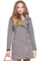 This women's coat is tailor made in a double breasted style, landing just above the knee. This coat is made to measure in a wool blend, perfect to wear over an outfit on a cold day or even as a dress during the warmer fall months.