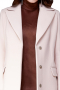 A stunning women's bespoke tailored neutral coat with a classic three button closure. This women's outer coat is perfect for all your winter needs! It features a single breasted closure and hits just at the knee. 