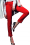 A sophisticated and beautiful pair of women's custom tailored red slim fit pants. This women's pant is tailor made in a wool blend. It features front pockets in a slim fit, perfect for all occasions. 