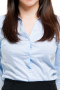 Womens Tailored Slim Cut Light Blue Classic Blouse