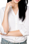 Womens Slim Bespoke Made White Mandarin Blouse