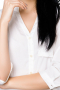 Womens Slim Bespoke Made White Mandarin Blouse