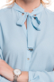 Slim Cut Custom Tailored Baby Blue V Neck Blouse