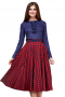 This retro inspired black and red plaid check panel women's gorgeous custom tailored midi skirt sits beautifully just past the knee, custom made and pleated in a beautiful gingham print with a concealed zipper. 