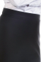 A flattering women's knee length custom tailored a line skirt. This women's a line skirt hits just at the knee, custom made in a beautiful wool blend with a horizontal front pocket and a back zipper. 