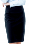A gorgeous custom tailored women's classic plain black pencil skirt. This tailor made pencil skirt is perfect for any formal meeting, hitting just at the knee, with a back zipper and a center back vent. 