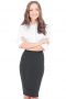 This everyday pencil skirt is perfect for all your days at the office. Hitting at the knee, the skirt is made to measure in a beautiful wool blend with a center back vent. 