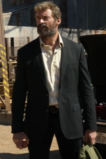Logan movie Costume replica single breasted men black suit featuring two button front, center vents and plain front pants