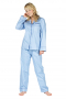 Hand Tailored Light Blue Silk Pyjamas For Women