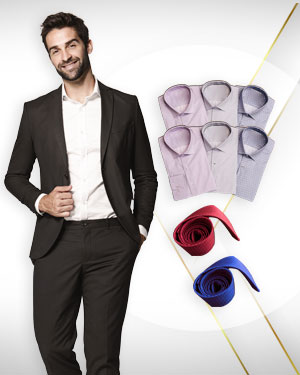 A Package for the Consultant - 1 Suit, 6 Shirts and 2 Neckties from our Premium Collection