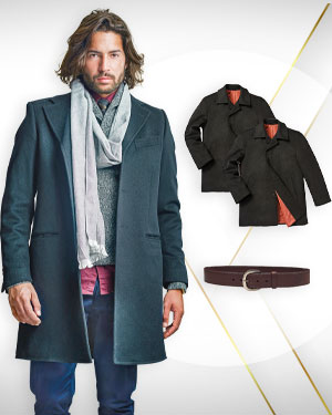 Overcoat Special Price - 3 Overcoats and 1 Belt from our Mens Exclusive Collection