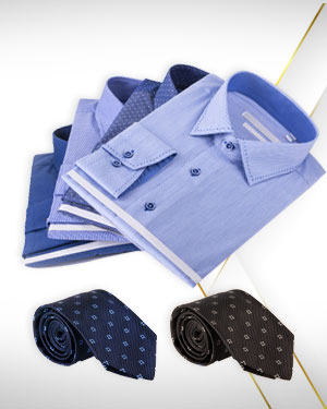 Four Shirts and 2 Neckties for the workplace from our Exclusive Collections