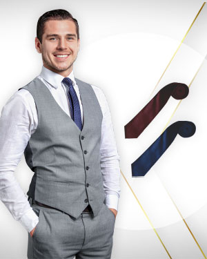 Three waistcoats and 2 Neckties - perfect for the Office from our Classic Collections