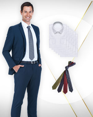 3 Suits, 6 Business Shirts and 4 Neckties from our Classic Collections 