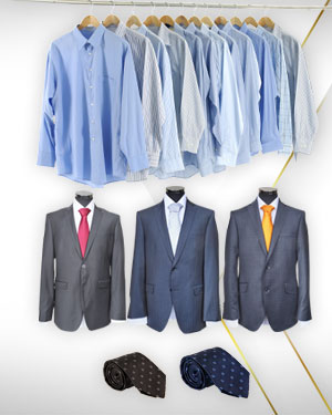 4 Single Breasted Suits, 12 Shirts and 5 Neckties from our Classic Collections 
