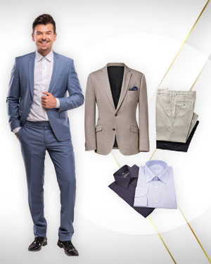 1 Suit, 1 Blazer, 2 Pants from our Exclusive Collection and Get 2 FREE Shirts from our Exclusive Collection.