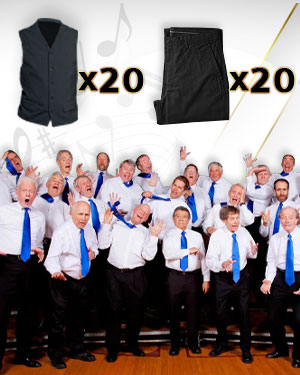Barbershop choir -20 Shirts 20 pants 20vests