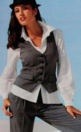 Feel stylish by sporting these gray formal vests. They have angled V cut bottoms and their body hugging fit creates delicate line silhouettes. Single breasted with a V neck style, these handmade vests display two cute lower pockets with flaps. Order in wrinkle free wool and or cashmere for easy maintenance.