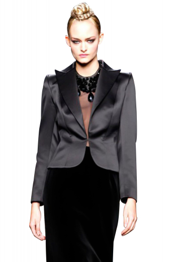 Lood dead drop gorgeous in these charming gray jackets. These super slim handmade jackets with high peak lapels and one button front closure, create enchanting formal party look with custom pencil skirts and slim cut custom denims. Can be customized in wrinkle free washable fabrics.