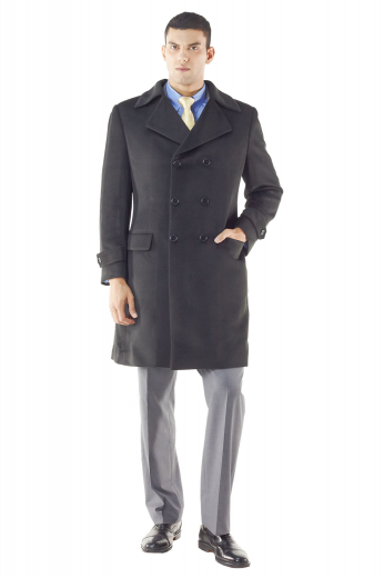Layer your look for that cool spring weather with this Ulster style coat. This stunning Double Breasted features six by three button front, flap pocket, epullates on sleeves and open collar.