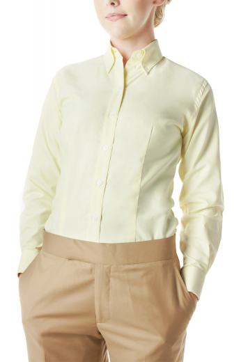 Create a scintillating casual office look with these light yellow bespoke formal shirts, custom made with cotton. They have distinctive button down collars, tailor made French cuffs with square edges and handmade front closure buttons.