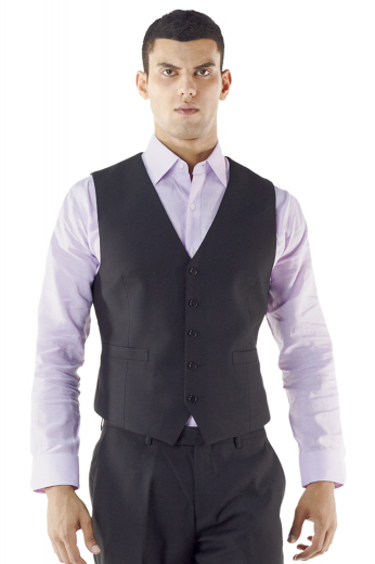 This handsomely tailored single-breasted classic waistcoat is perfect for giving any look some energy. This 5-button custom made men’s vest features bespoke lower welted pockets, high gorge, no breast pocket and tailor made v-neck. 